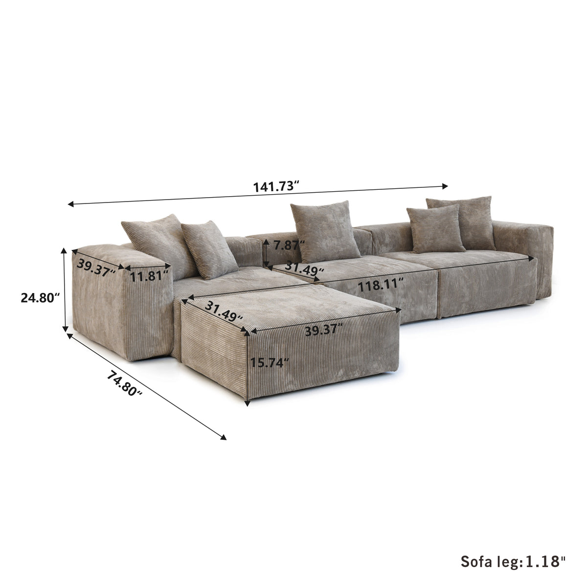 Le Sofa - D�tail velours c�tel�